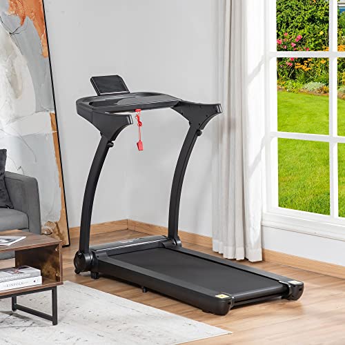 HOMCOM Laufband Klappbar elektrisch 550 W 1-12 km/h 2HP LCD-Display Handyhalterung geeignet für Home Gym Indoor Fitness leicht zu bewegen und zu lagern Schwarz 153 x 77 x 124 cm – Bild 3