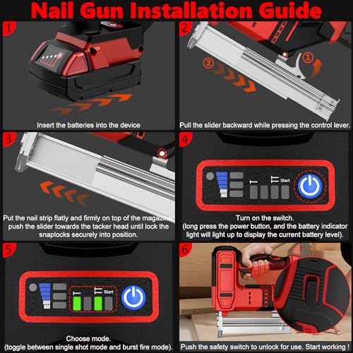 Cordless Brad Nailer Compatible with Milwaukee Battery