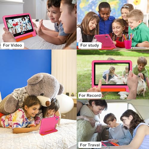 Image of ZIOVO 2026 Kids Tablet 10 inch Android 14 Tablets for Kid Octa-Core, 20GB+128GB (TF 1TB), Toddler Tablet with Shockproof Case, 5GHz WiFi 6, Parental Control, Face Unlock, Split Screen, BT5.0-Pink