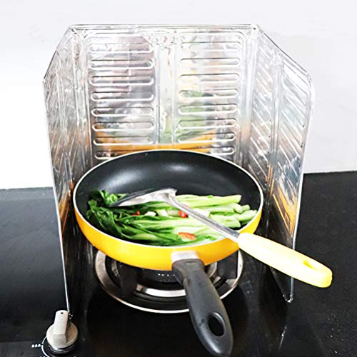 Mandolines 3 Sided Splatter Guard3 Sided Splatter Guard,Kitchen Splatter Guard Oil Splatter Screens for Frying,Oil Insulation Board,Nonstick Oil Splatter Guard Stove Heat Insulati (Silver) - Image 4
