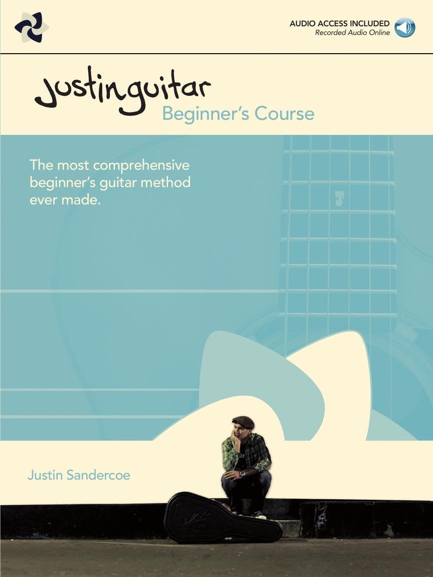 JustinGuitar Beginners Course Acoustic and Electric Guitar | Step-by-Step Lessons and Exercises with Online Audio | Learn Chords, Scales, Fingerstyle, and Rhythm Techniques for New Players