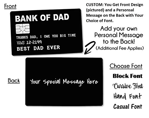 Bank of Dad Wallet Card Insert Accessories Metal Best Daddy Birthday Gifts for Men Fathers Day (Personalized)2