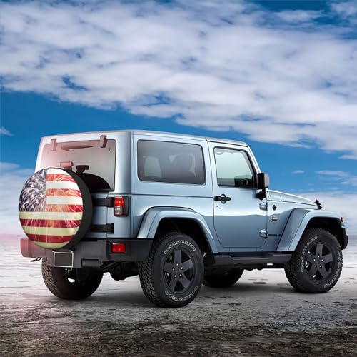 Image of Spare Tire Cover American Flag Wheel Covers USA Flag Weatherproof Universal Wheel Protectors for Rv SUV Camper Travel Trailer 14 Inch