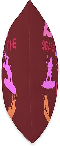 Miniatura 2 de Kitesurfer Silhouette Pattern with Seas The Day Quote 11 Throw Pillow, 18x18, Multicolor