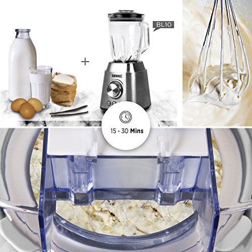 Duronic IM540 Eismaschine, Eis Maschine für Eiscreme und Sorbet, Eis selber machen mit Eismaschine, Ice Cream Maker für 1,5 L Eiscreme, Speiseeisbereiter für Eis und Frozen Yoghurt Grundrezept – Bild 6