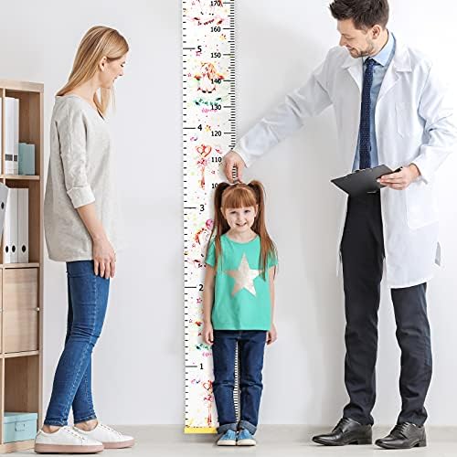 Unicorn Height Chart TAROME Hanging Height Measure Wall Height Chart Removable Canvas Height Measurement with Self-Adhesive Hook for Kids Girls Boys Toddler