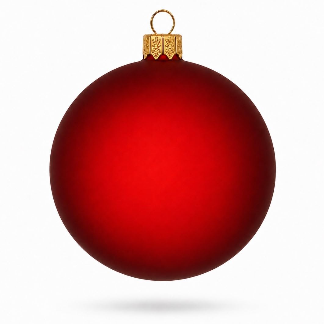 Lot de 6 boules de Noël en verre rouge translucide 8,2 cm