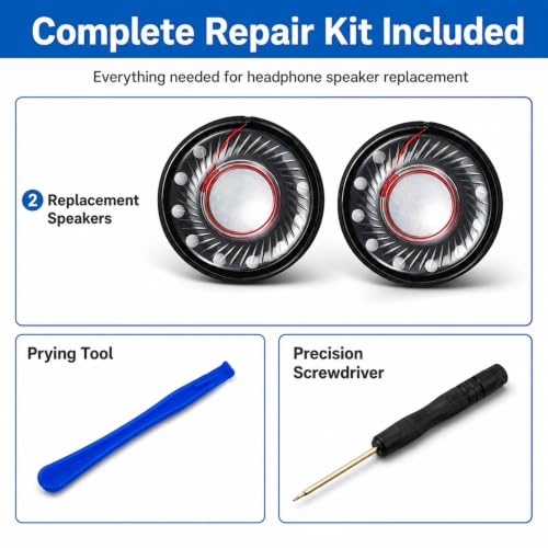 Image of 2 Pack Replacement Speaker Driver for Beats Studio3, Studio2, Studio Pro, WH-1000XM4, WH-1000XM3, QC35 QC25 QC15 QC2 Headphones 40mm 32ohm