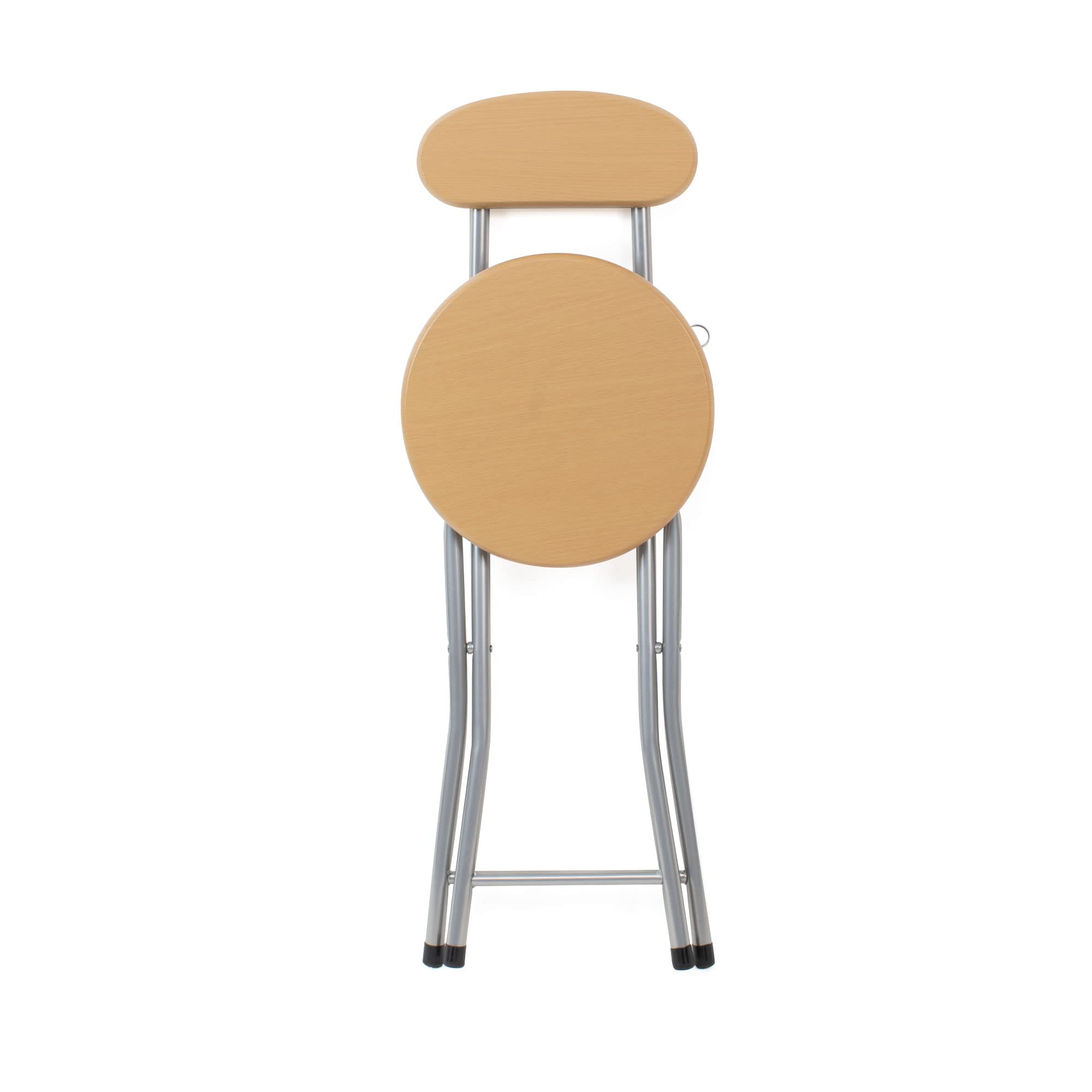 thesecrethome.es - Set de 6 Sillas Plegables de Cocina - Asiento Plegable de Metal y Madera - Silla Apta para Interior y Exterior - Alto. 74 cm x Diámetro. Ø30 cm