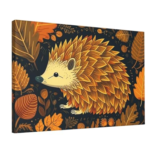 Toile hérisson mignon 30x45 cm poster mural suspendre salon