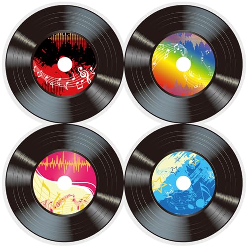 Honoson 100 Pieces Record Paper Napkins 1950's Rock and Roll Party Decorations Retro 50's Theme Rock Music Party Supplies Favors