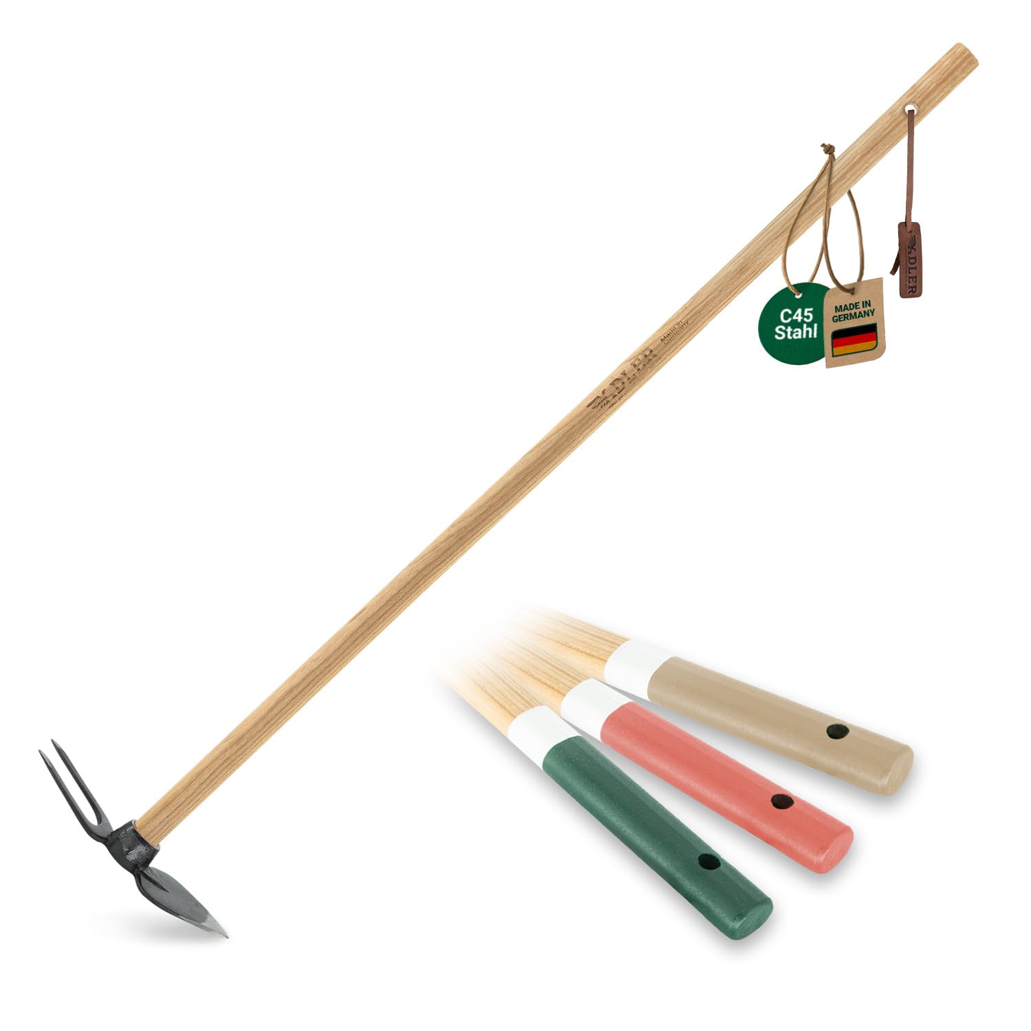 ADLER Daisy Gartenhacke Pflanzhacke Eschenstiel geschmiedet Natur 135 cm