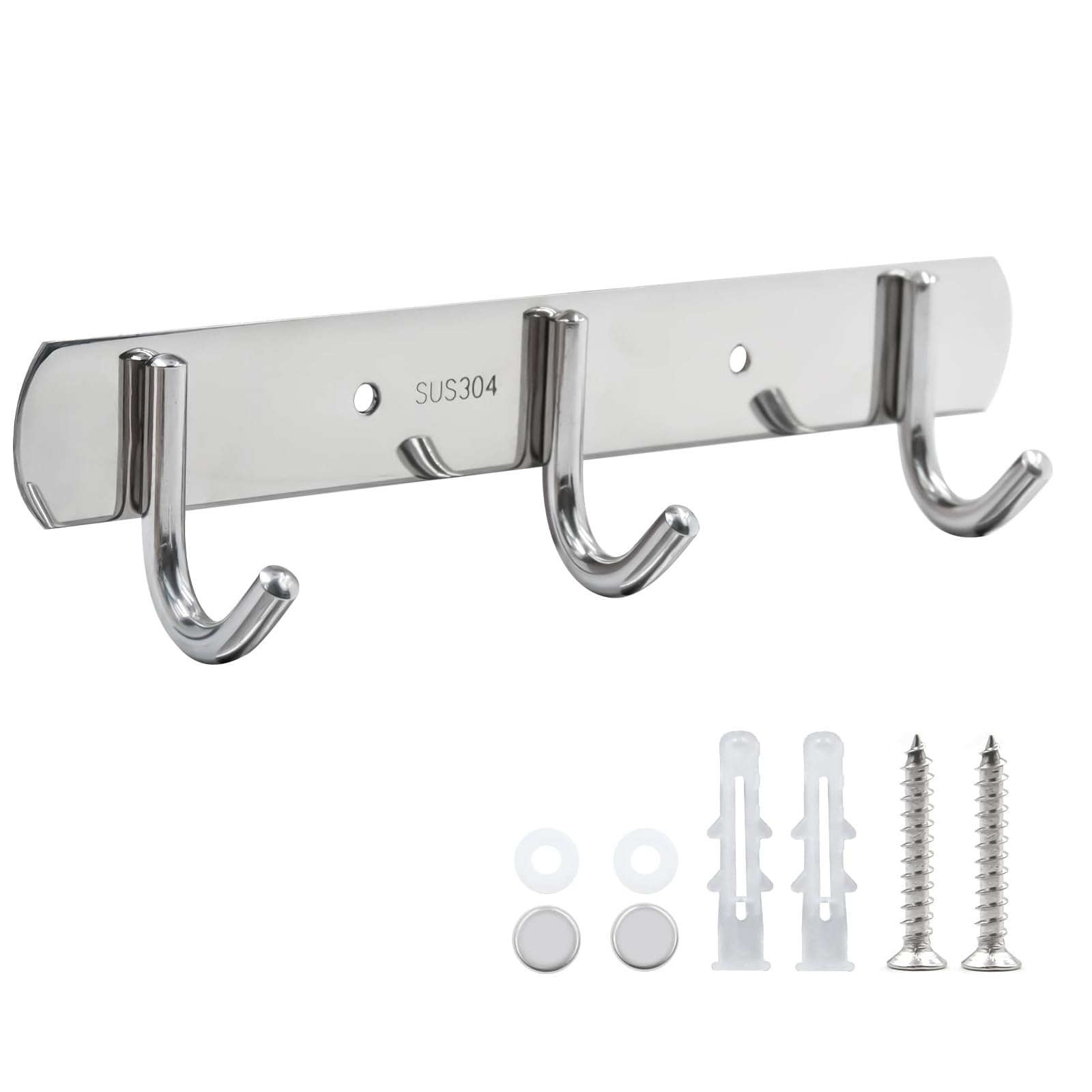 Buxuaaaa Triple Hook Sturdy Stainless Steel Hook Rack Multipurpose Hook Rack Practical Hangers For Efficient Storage In Small Spaces Rustproof Clothes