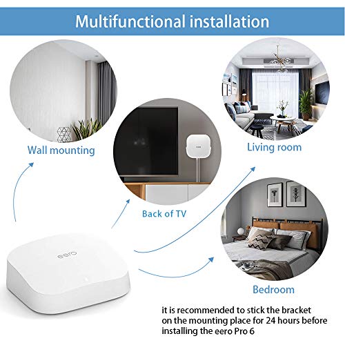 Holaca Lot de 2 supports muraux sans vis pour eero Pro 6 à mailles tri-bandes Wi-Fi 6, aucun outil nécessaire, facile à installer, sans perçage, adhésif VHB puissant