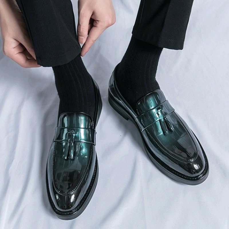 Men's Tuxedo Dress Shoes Comfort Orthopedic Shoes for Men Patent Leather Low Top Chelsea Business Formal Derby Shoes3