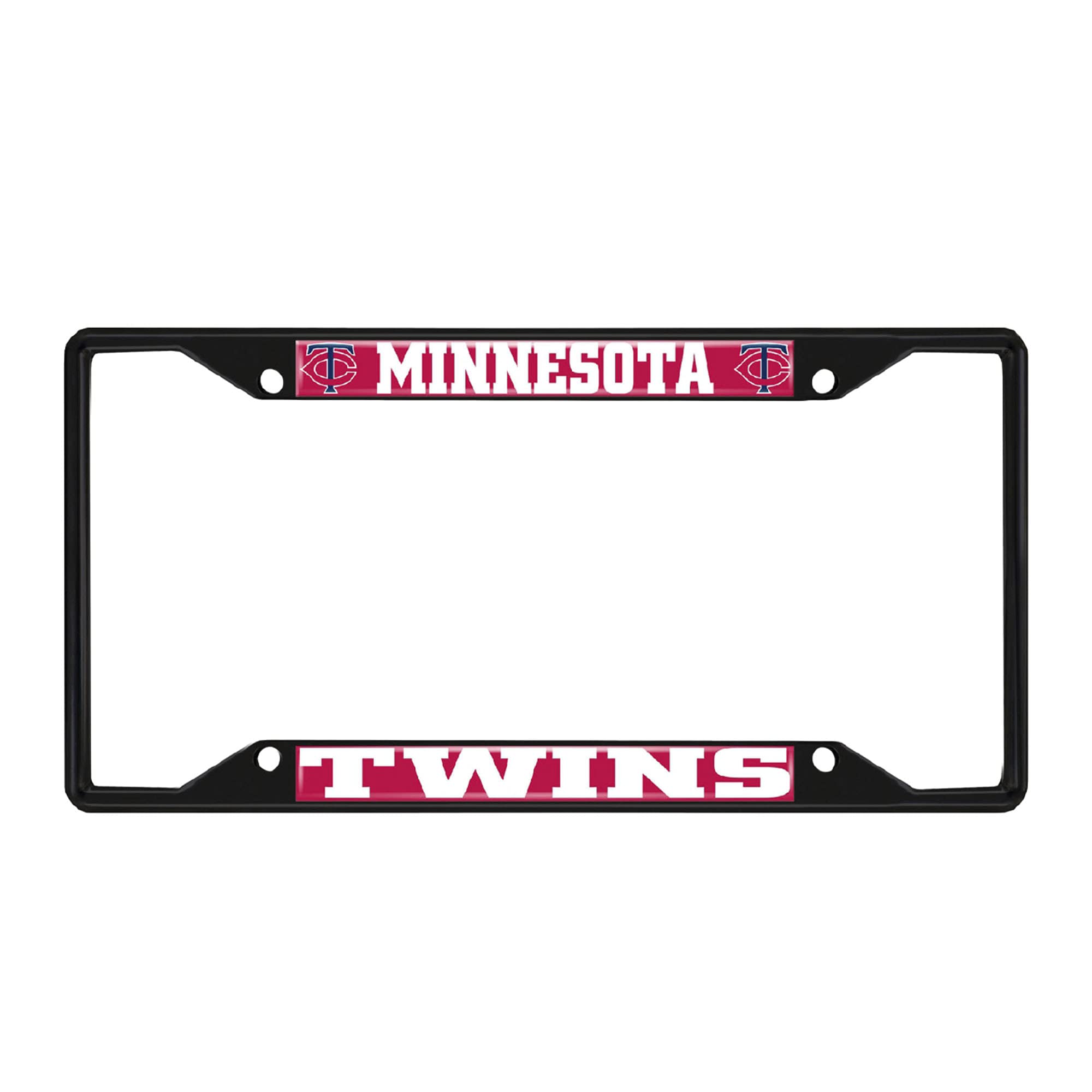 Fan Mats 31312: Minnesota Twins Metal License Plate Frame Black Finish