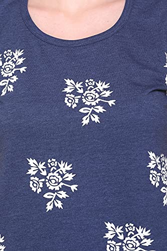 Image of In Love Women's Printed Cotton Plus Size Longline T-Shirt Half Sleeve with Pockets Pack of 2