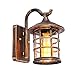 Produktbild SUZNIU Antike Wandleuchte Außen Wandlampe wasserdichte, E27 Birne, Glas und Aluminium, IP44, Hof Garten Terrasse Flur Vintage Wandbeleuchtung (Color : Brown)
