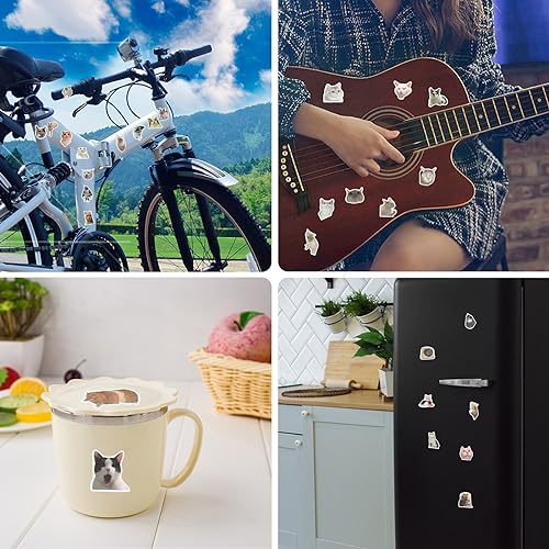 TIESOME Lustige Katzen Aufkleber, Kawaii Katzen Aufkleber wasserfest Wasserflaschen Aufkleber Vinyl ästhetische Kätzchen Aufkleber ästhetische Aufkleber für Katzenliebhaber (50 STÜCK)