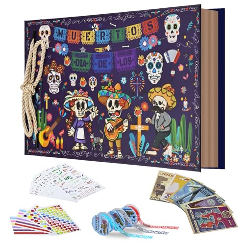 La mejor comparación de Albumes de fotos Top 10. 45 TITIFIVE Álbum de Fotos Expandible DIY, 80 Páginas Sin Ácido, Álbum de Recortes para Hombres y Mujeres, Ideal para Bodas, Cumpleaños y Eventos Especiales (Día de los Muertos)