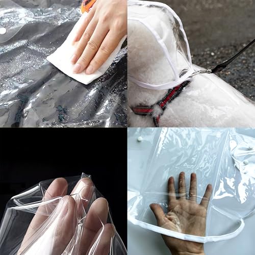 Syiyunran Regenjacken Hund Wasserdicht - White Trim, 1pc, Dog Raincoat für Hunde Mit Einem Gewicht Von 3,5-4,5kg, Regenjacken für Hunde Einfach zu Tragen, Winddicht und Regenfest Regencape
