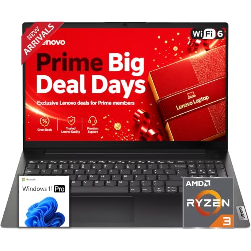 Lenovo 2026 New Business Laptop, Ryzen 3 7320U(Outperforms Intel i7-1065G7), 16GB DDR5, 256GB PCIe, 15.6' FHD Display, WiFi 6, Fast Charging Speed, Long Battery Life, Windows 11 Pro with MS365 for Web