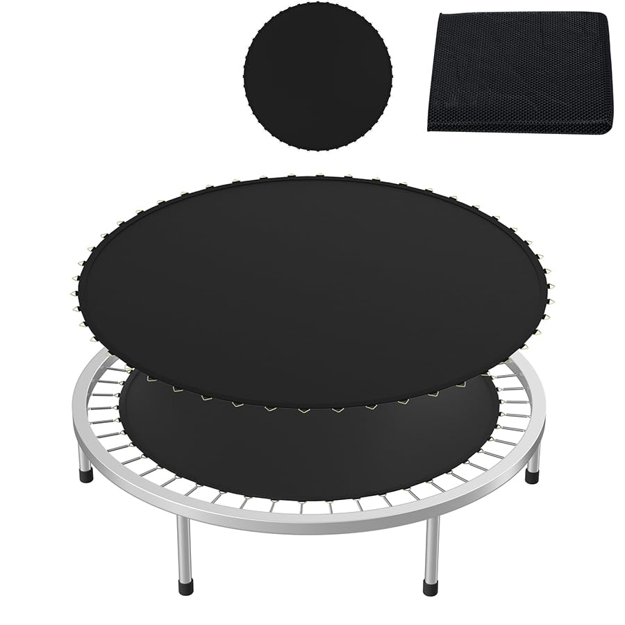 AufuN Tapis de saut pour trampoline - Diamètre : 244/305/366 cm - Avec œillets de 48/60/72 et 2 tendeurs de ressorts, 8 couches - Résistant aux UV - Pour...