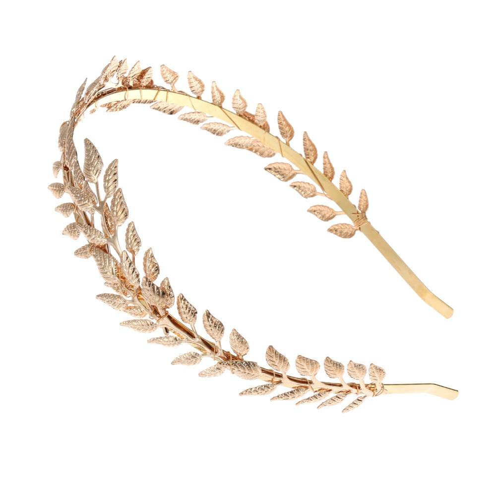 Vintage Alloy Hairbands Golden Leaf Hair Accessories Elegant Wedding Headbands for Women