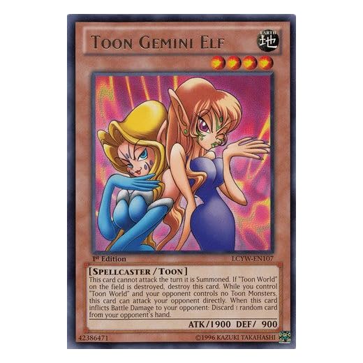YU-GI-OH! - Toon Gemini Elf (LCYW-EN107) - Legendary Collection 3: Yugi's World - Unlimited Edition - Rare