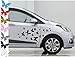 AWS Stickers Set da 56 Farfalle Butterfly in 7 Colori a Scelta Auto Moto Impermeabili Vinile prespaziato Senza sfondoVinyl (Nero)