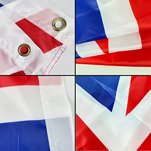 RMMD® Union Jack Flag 5ft x 3ft British Flag Double-sided Union Flag Polyester UK National Flag Large for National Party Decorations