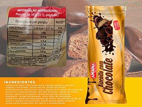 Aminna Bolacha Biscoito Com Chocolate Sem Glúten 100G