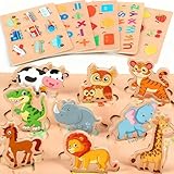 lenbest 6 pcs Puzzle en Bois Enfant - Montessori Jouet Bebe - Puzzle Enfant 2 3 4 Ans - Al...