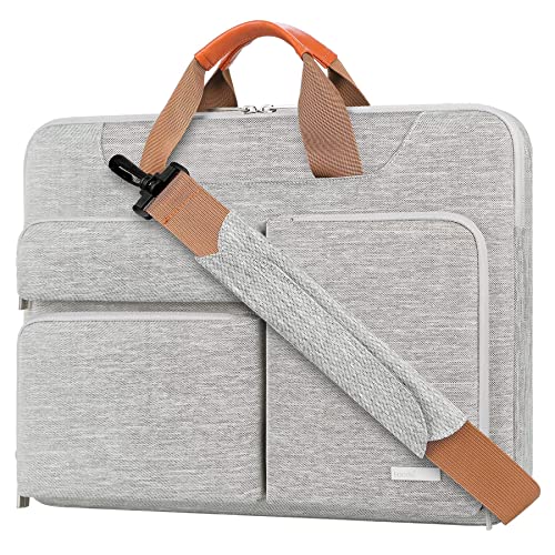 Lacdo 360Â° Protective Laptop Shoulder Bag Sleeve Case for 16 inch New MacBook Pro A2485 A2141 2019-2021, 15 inch Old MacBook Pro 2012-2018, 15" Microsoft Surface Book 3 2, Dell XPS 15 Computer, Gray