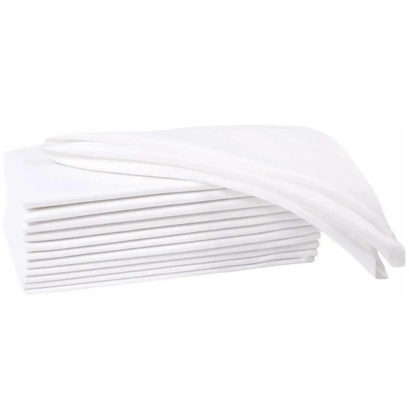 Servilletas de Mesa de algodón, Servilletas de Mesa Lino y algodón, 6 Piezas, Color Blanco, Varios tamaños, Esquinas ingleteadas(White 50x50cm)