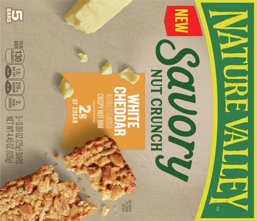 Image of Nature Valley Savory Nut Crunch Bars, White Cheddar, 0.89 oz, 5 bars