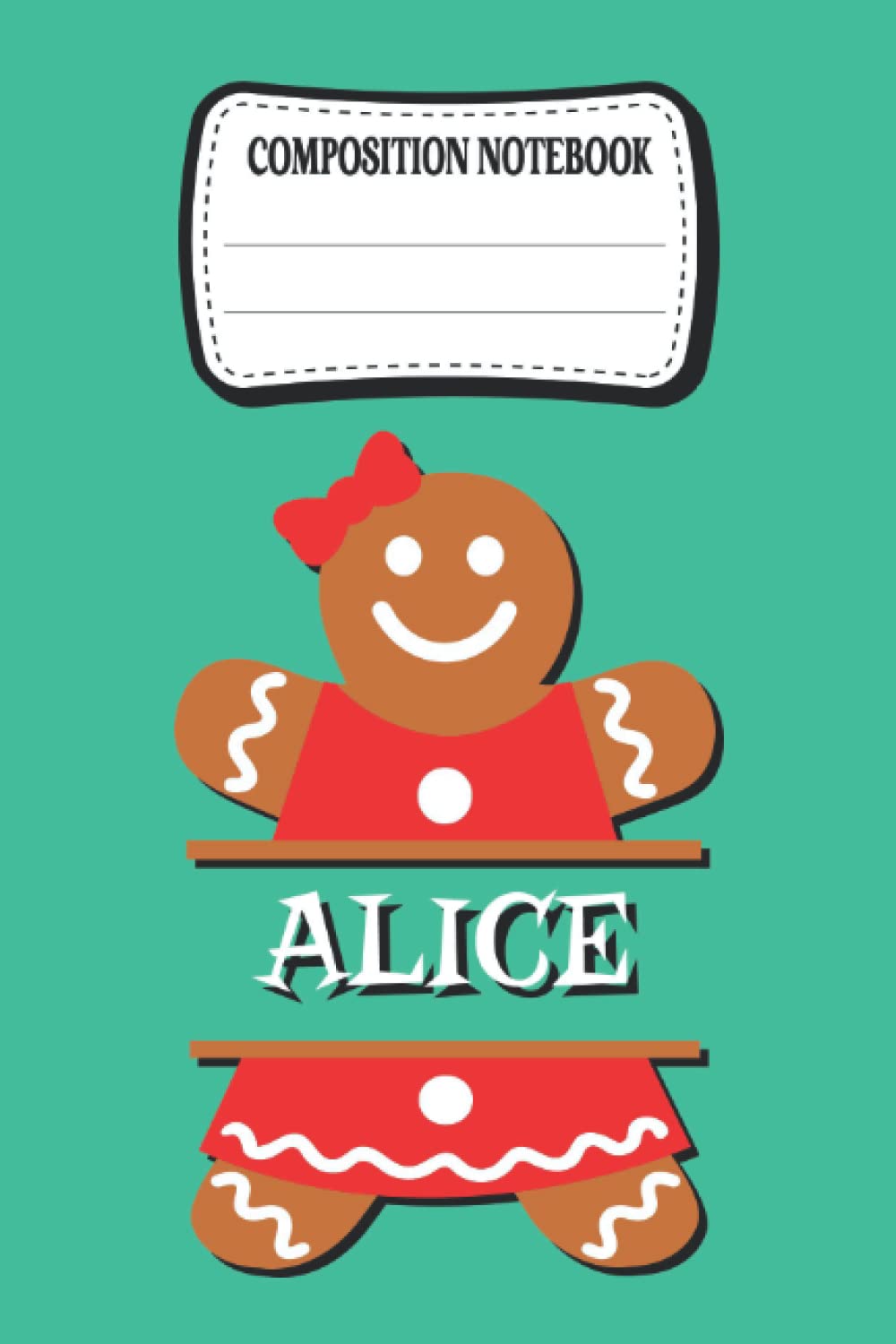 Alice Gift Notebook: Lined Journal (Composition Notebook), 120 Pages 6x9 inches, Mate Cover
