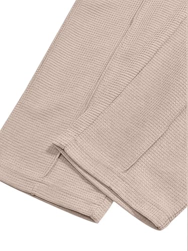 Image of Jawdrobe Men's Waffle-Check Co-Ord Set | Self-Textured Collar Top | Drawstring Jogger Pants | Cotton-Blend Loungewear /Night-Suit | Casual Travel & Streetwear Two-Piece