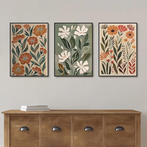 Impression sur toile abstraite, affiche élégante de fleurs pour design épuré