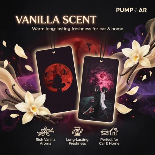 Image of PumpCar 2 pieces Uchiha Itachi Sasuke double-sided hanging Japanese anime vanilla car air freshener Cool anime hanging air fresheners for rearview mirror Car Interior Accessories Household gifts