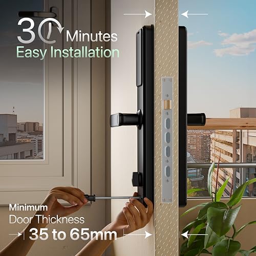 Image of Aziot Elevate WiFi Smart Door Lock - Fingerprint, Passcode, RFID, App & Key Access, WiFi, High-Security Digital Lock for Home, Office, Keyless Entry