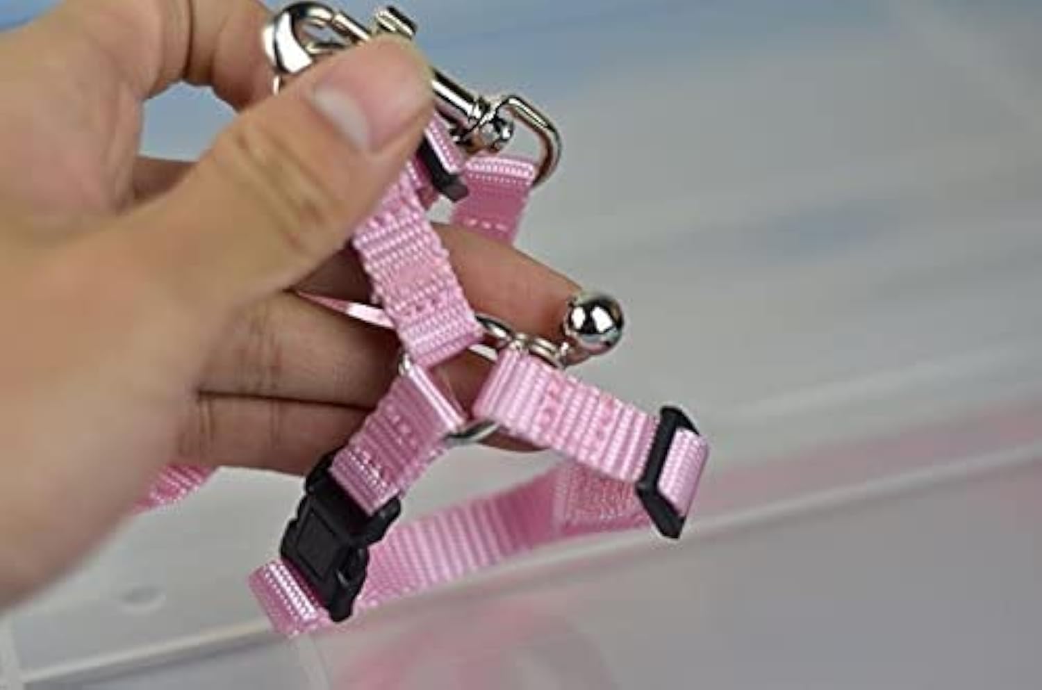 hokmly Adjustable Small Pet Hedgehog Harness for Training Playing Traction Rope (Pink)