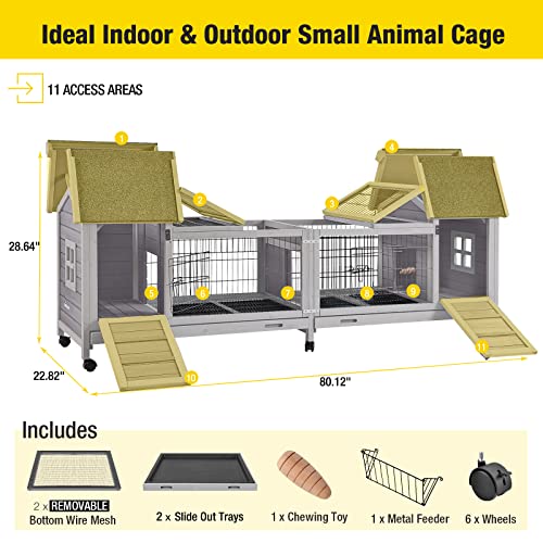 Aivituvin AIR68 Rabbit Hutch Bunny Cage thumb #5