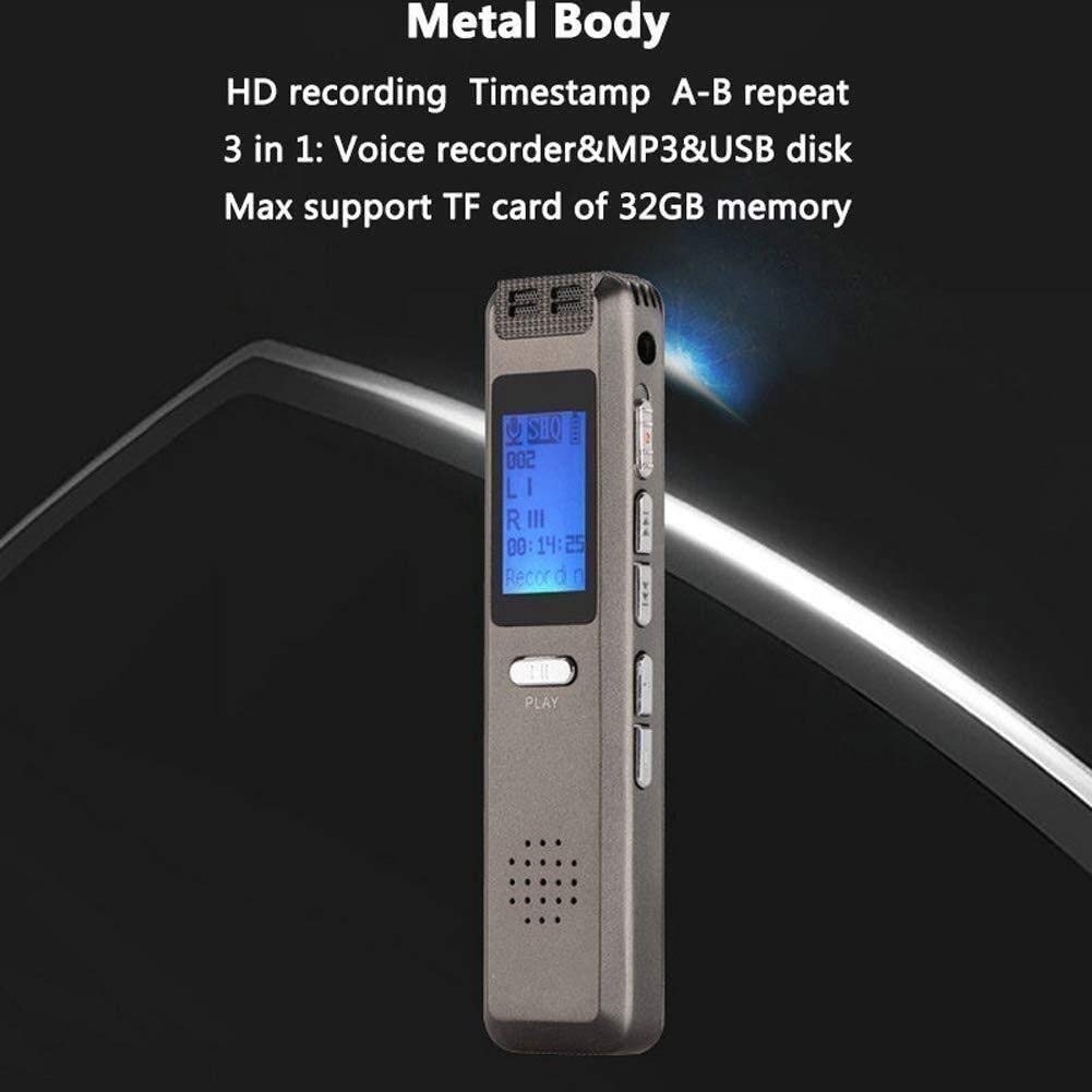 Registratore vocale Digitale da 8 GB Voice Recorder - Registratore a Nastro per lezioni, Riunioni, Interviste, Mini registratore Audio Carica USB, MP3