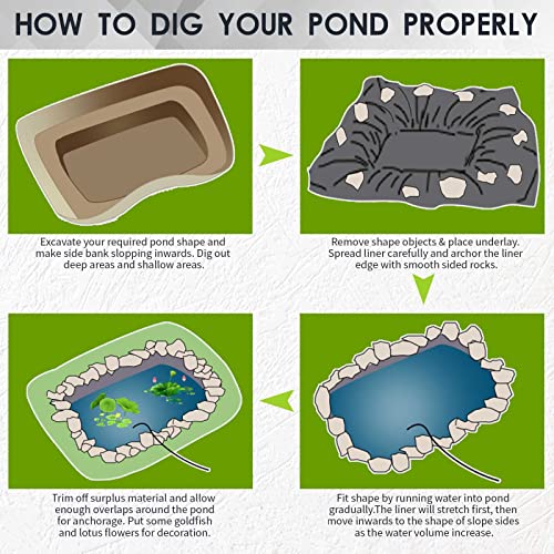 Pond Liner 20X25, 20Mil/0.5Mm Thickness Hdpe, Koi/Fish Pond Liners For Outdoor Pond, Pond Skin Liner For Duck, Turtle, Garden Water Landscape. #TOP5