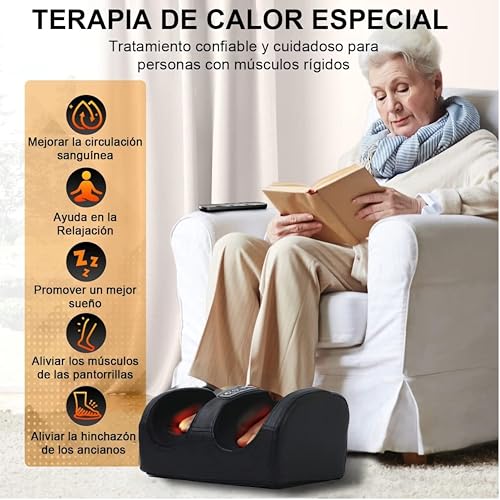 Image of Foot Massager Machine with Heat Therapy | 3D Deep Kneading Roller | Adjustable Intensity | Silent Operation | Foot & Calf Pain Relief Massager