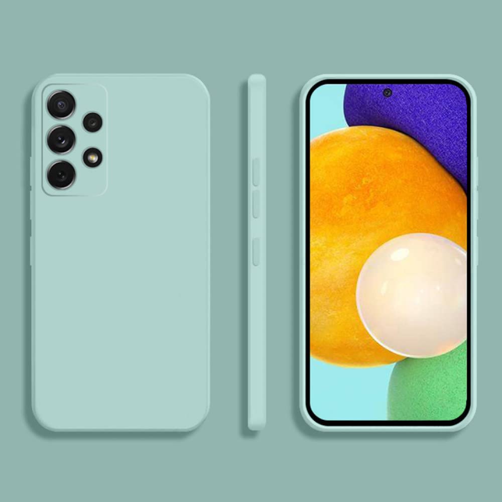 Coque Samsung Galaxy A52 carrée silicone candy bleu clair souple fine - 8