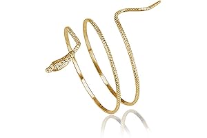 One Size Fits All Gold Snake Arm Wrap Jewelry Cuff Armband for Women