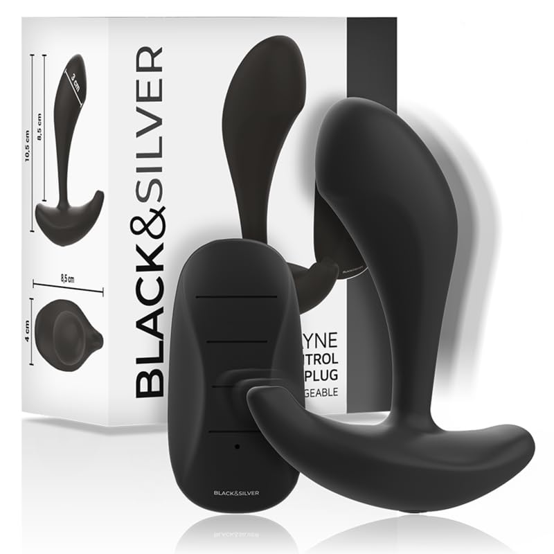 BLACK&SILVER - Dwayne Anal Plug Silicone Remote Control