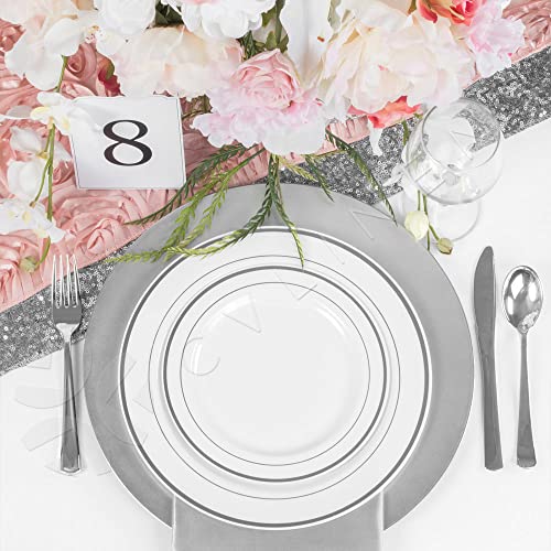 Plato redondo simple 13" plateado CVL miniatura 2